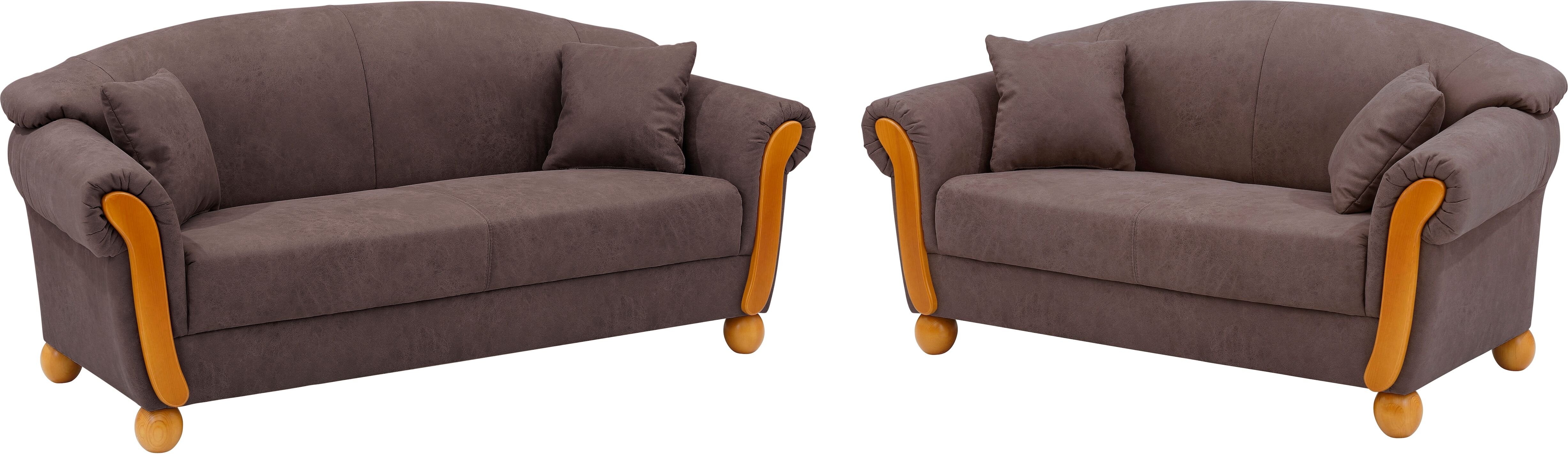 3-Sitzer HOME AFFAIRE "Milano und 2-Sitzer Set. Federkern, bequem, zeitlos", braun, B:190cm H:83cm T:81cm, Sofas, 3-Sitzer, 2-Sitzer und 3-Sitzer, incl. Zierkissen