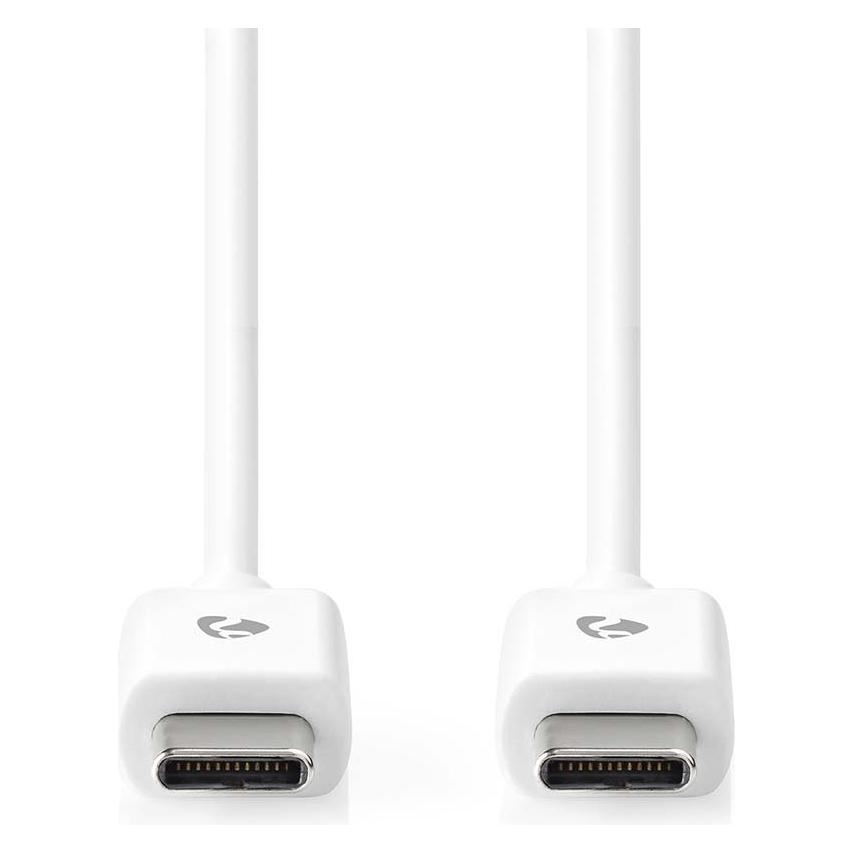 Nedis USB-Kabel | USB 2.0 | USB-C-Stecker | 60 W | 480 Mbit/s | 2 m | Weiss | Aufkleber (2 m, USB 2.0, 60 W) (CCGL60700WT20)