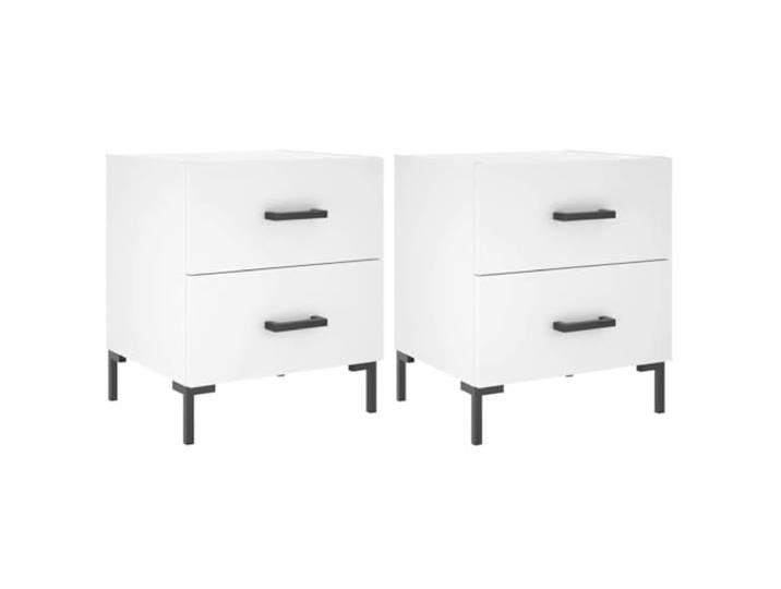 LMTYOENFG Nachttisch 2er Set Beistelltisch Weiß 40x35x47,5cm Praktisches 2er-Set für Schlafzimmer oder Gästezimmer mit Schubladen für griffbereite Utensilien und stabilen Metallfüßen.