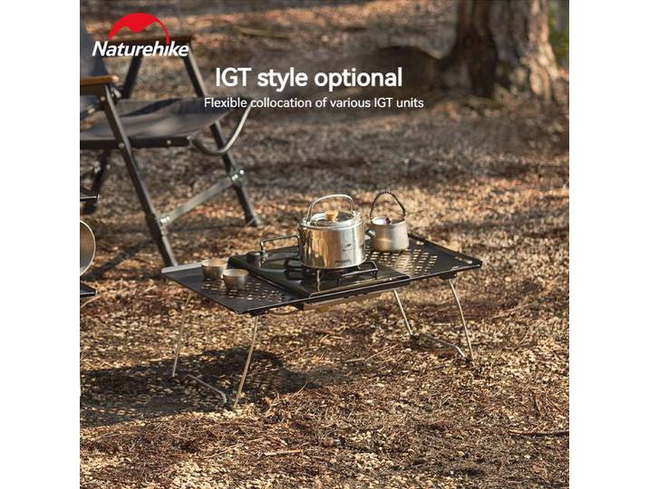 Naturerandonnée Camping IGT Table pliante Portable Table de chevet ultralégère en acier inoxydable Table de pique-nique touristique en plein air pour barbecue