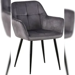 PROREGAL Besucherstuhl MENORCA Samt HxBxT 84x56,5x61cm Grau Konferenzstuhl