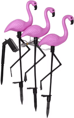 Inspire Essentials FlamingoGlow Solar Garden Light For Outdoor Pathways And Patio Decor a 3pcs