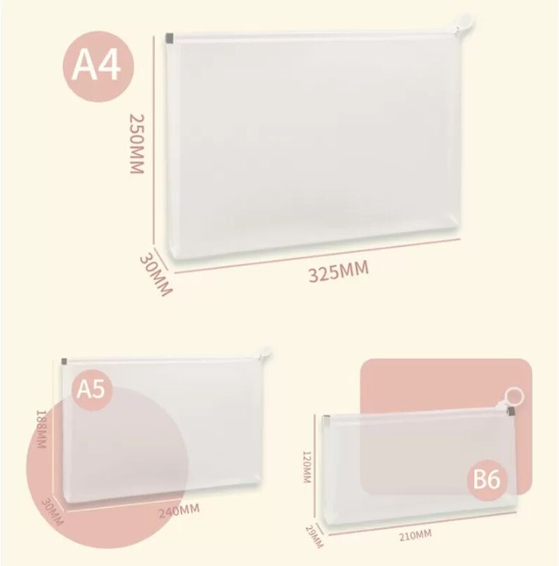 INF Pochette à fermeture éclair extensible A4 - Organisateur de documents en PP transparent (paquet de 4)