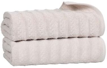 Blue Nile Mills Zero Twist Cotton 2-Piece Bath Sheet Set - Oversized Waffle Textured Stripe Extra Large Bath Towels
