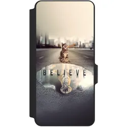 Nivocase Klapphülle für Xiaomi Redmi Note 14 Pro 5G Handyhülle aus Kunst Leder NIVOflip schwarz Motivation (Xiaomi Redmi Note 14 Pro 5G), Smartphone Hülle, Schwarz