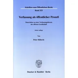 Verfassung als öffentlicher Prozess., Fachbücher von Peter Häberle