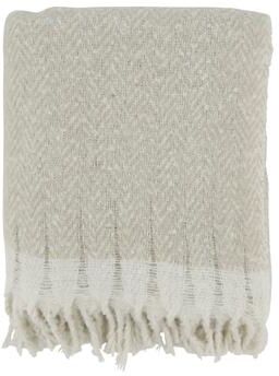 Saro Lifestyle Chic Herringbone Fringed Throw