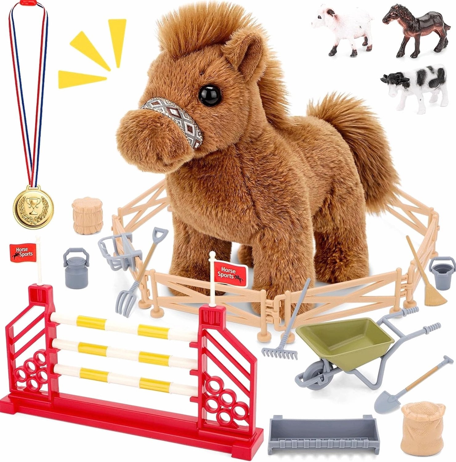 Interactieve Pluche Pony Speelgoed 21 cm - Cadeauset