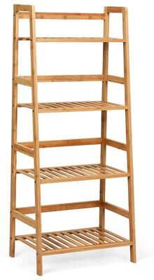 4-Tier Bamboo Ladder Shelf Plant Flower Display Stand