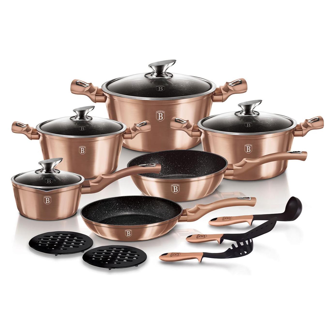 BerlingerHaus 15-teiliges Kochgeschirr-Set Rose Gold Edition (103179)