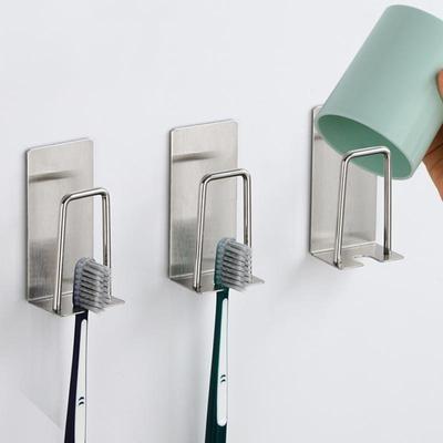 Inspired Deals Stainless Steel Adhesive Toothbrush Holder And Wall Mount Sponge Holder Black