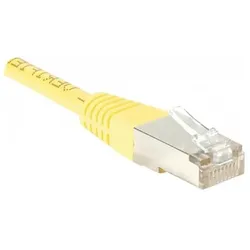 Exertis Connect Patchkabel F/UTP, CAT.6, gelb, 50,0 m Patchkabel mit besonders schmalem Knickschutz (CAT6, 50 m), Netzwerkkabel