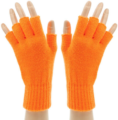 Strick-Handschuhe, neonorange