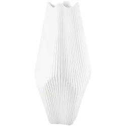 GILDE Vase Lamellen H=30cm - weiß