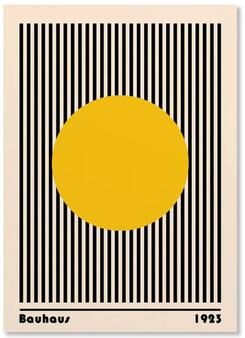 Uplift Picks Abstract Bauhaus Wall Art Orange Geometric Canvas Poster Decor 05 50x75 Cm no Frame
