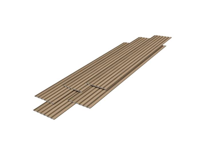 Neu.holz Wandpaneel-Set 15 Tlg. Borger, Eichefarben, Kunststoff, Holz Optik, 195x1.2x30 cm, Wandverkleidung