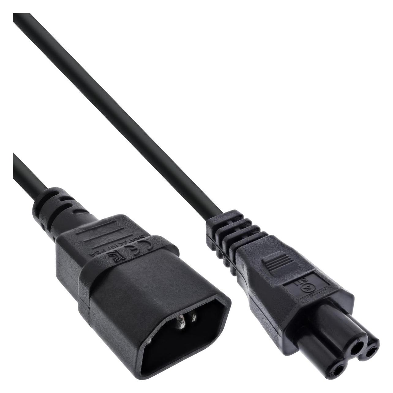 InLine Netzkabel, C14 Kupplung auf C5 Stecker, schwarz, 5m (5 m) (16555)