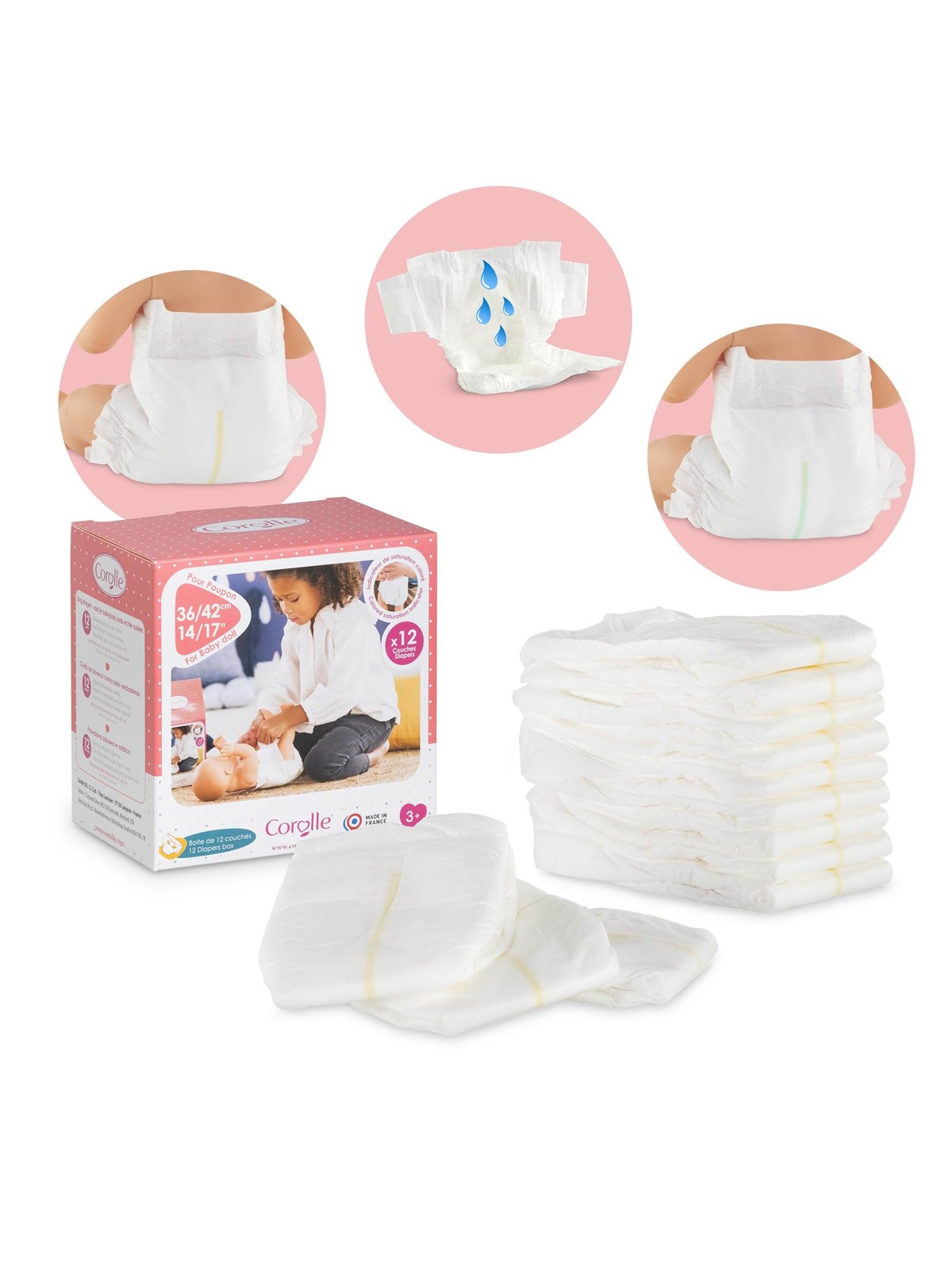 Corolle Mon Grand Poupon Diapers 12pcs.