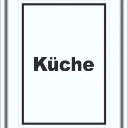 HB-Druck Küche Schild mit Text Kitchen cucina hochkant A2 Rückseite selbstklebend