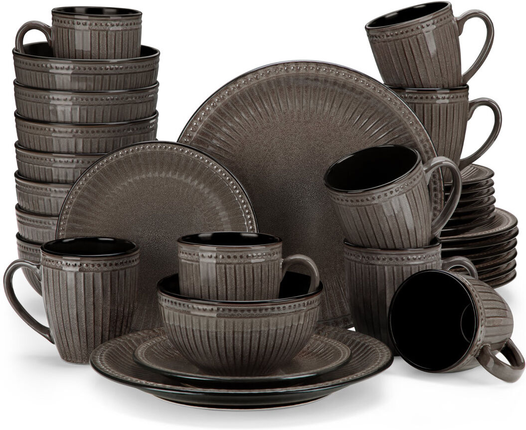 Vancasso Porcelain China Dinnerware Set 32 Piece - Service for 8 Brown 32