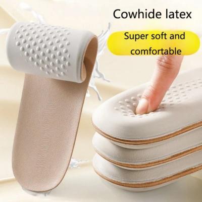 Uplifted Goods Soft Cowhide Latex Insoles For Comfort Shock Absorption And Odor Control sheep Apricot 8m 9w