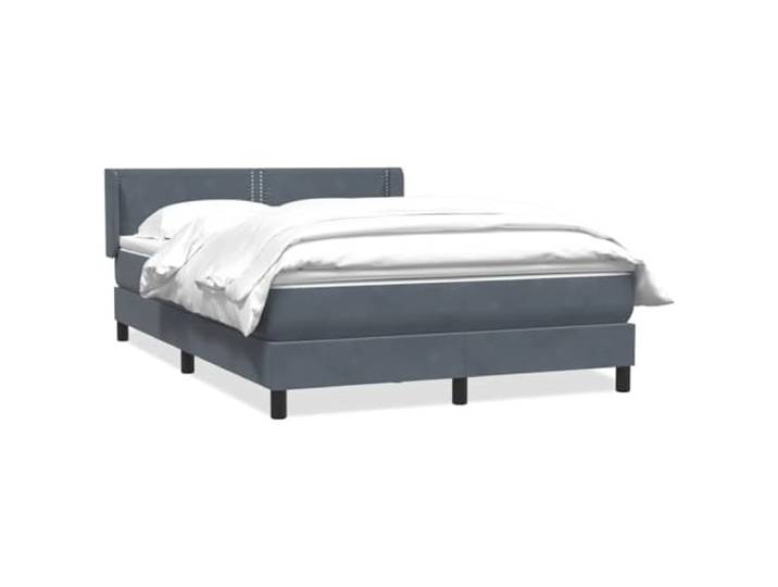 LKJephalotrope Boxspringbett 160x210 Samt Dunkelgrau mit Matratze Komplettes Doppelbett fürs Schlafzimmer mit verstellbarem Kopfteil, punktelastischer Taschenfederkernmatratze und Topper.