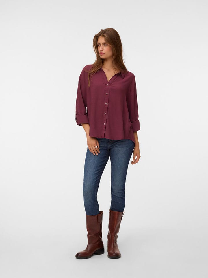 Vero Moda Hemd in Bordeaux - L