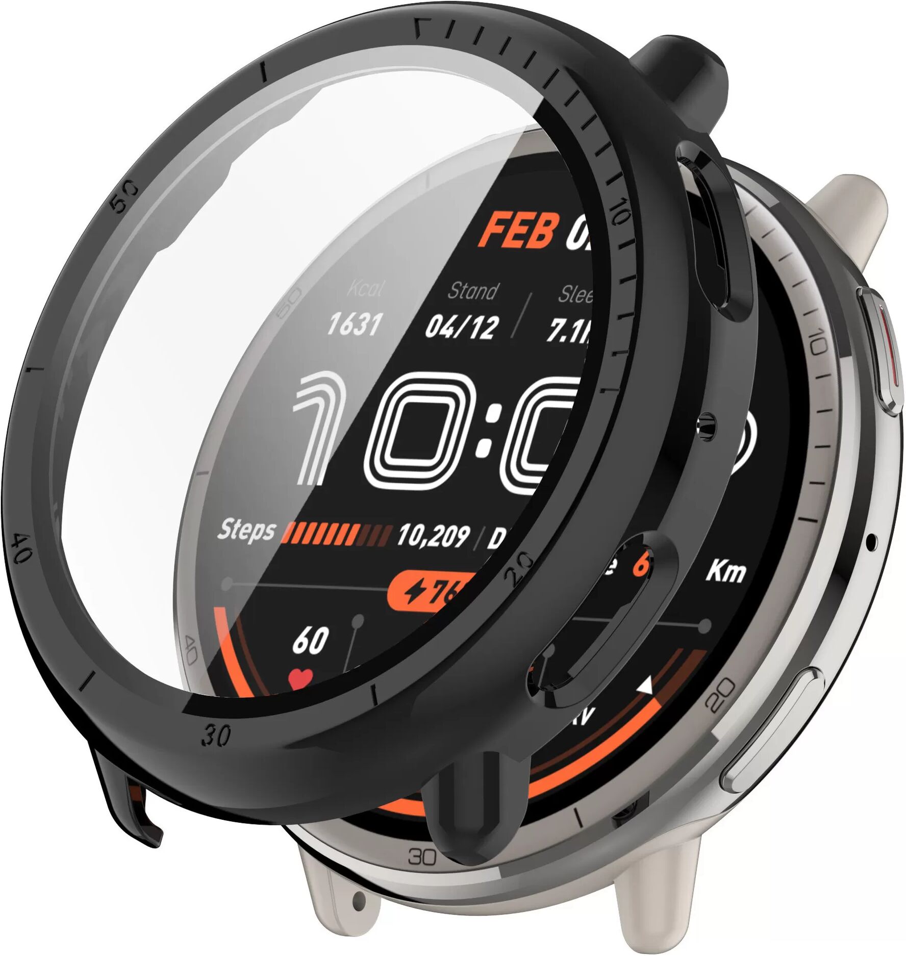 INF Hülle für Huami Amazfit Active2 - Integrierter Displayschutz Schwarz