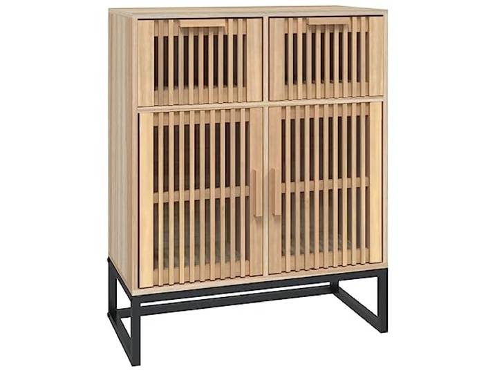 NKOPPFG Sideboard 60x30x75 cm Holzwerkstoff Klassisches Design, Türen und Schubladen aus Holz, stabile Eisenbeine, viel Stauraum, Oberplatte zur Präsentation