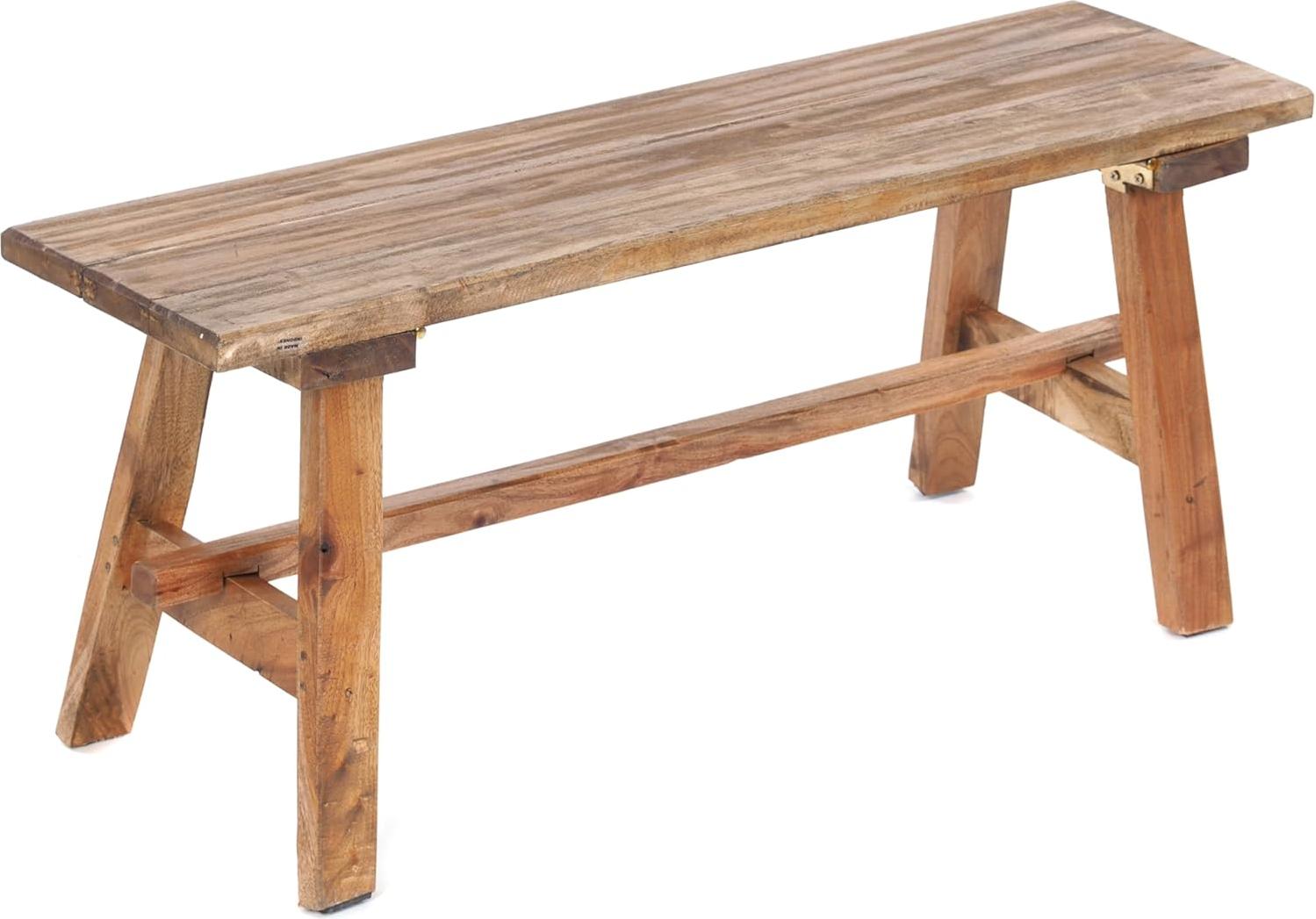 Famanu Klappbare Holzbank - Massives Recyceltes Holz - 35,5x15,5x10 cm