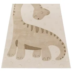KINDERTEPPICH, mit Dino-Motiv, Beige, 120 x 160 cm