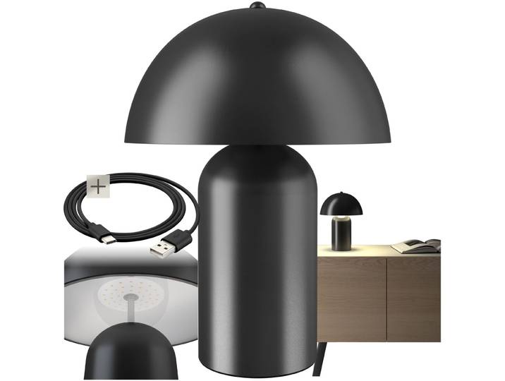 Petite lampe de table rétro KADE, dimmable - noir