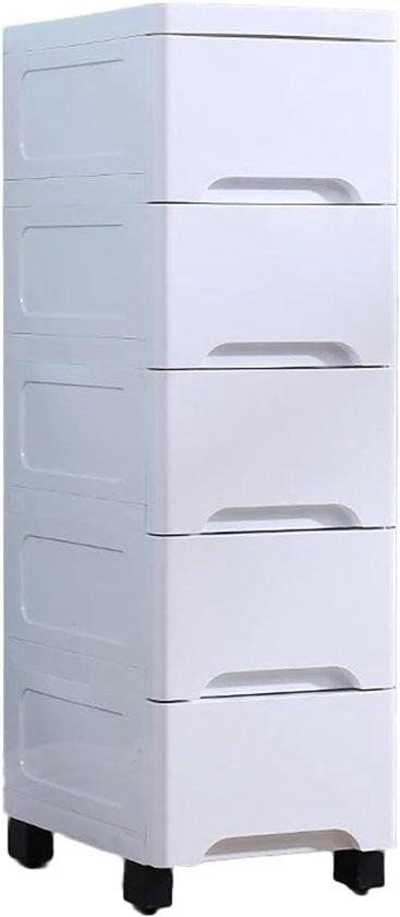 Famanu Aufbewahrungsschrank - Schmale Ladeeinheit - Platzsparend - 25 cm Breit - Weiß