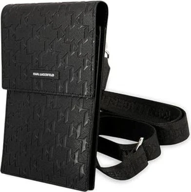 Karl Lagerfeld Saffiano Monogram Telefontasche Black
