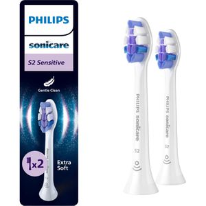 Philips Aufsteckbürsten Sonicare S2 Sensitive, HX6052/87, Standard, weiß, 2 Stück
