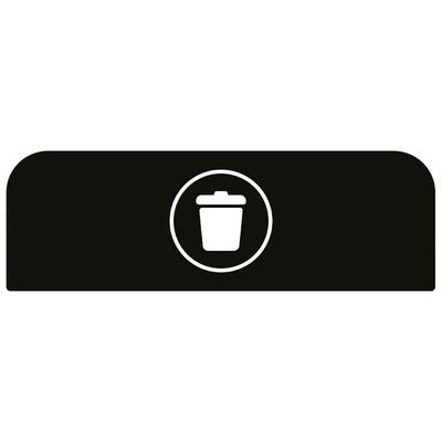 Hinweistafel aus verzinktem Stahl für Rubbermaid Recycling-Station Abfall | 87 Liter | Schwarz von PROREGAL