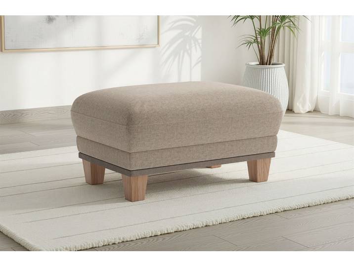 Polsterhocker SIT & MORE Concept , taupe, B:90cm H:46cm T:60cm, 100% Polyester, Hocker, Polsterhocker, mit Buchefuß in drei Farben zur Auswahl