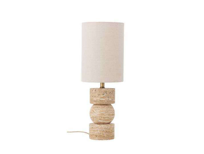 Tischlampe Alvara – echter Travertin in Natur, skulpturales Designobjekt - Natur - Luxusbetten24