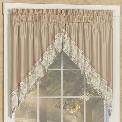 Touch of Class Elegante Sequined Swag Valance Pair Light Gold 72 x 38, 72 x 38, Light Gold