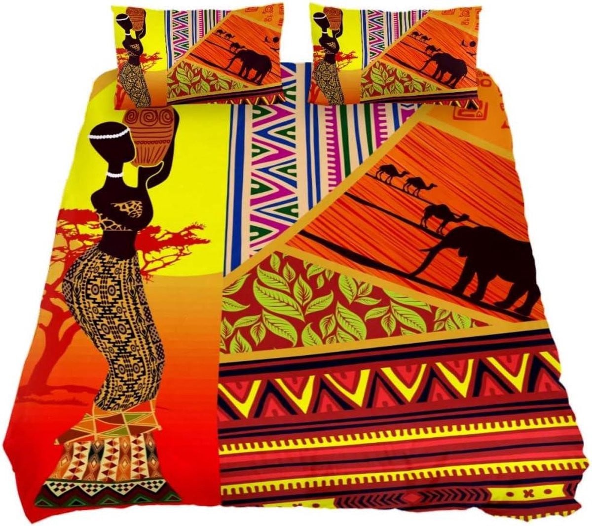 3-delige multicolor dekbedovertrek set voor volwassenen