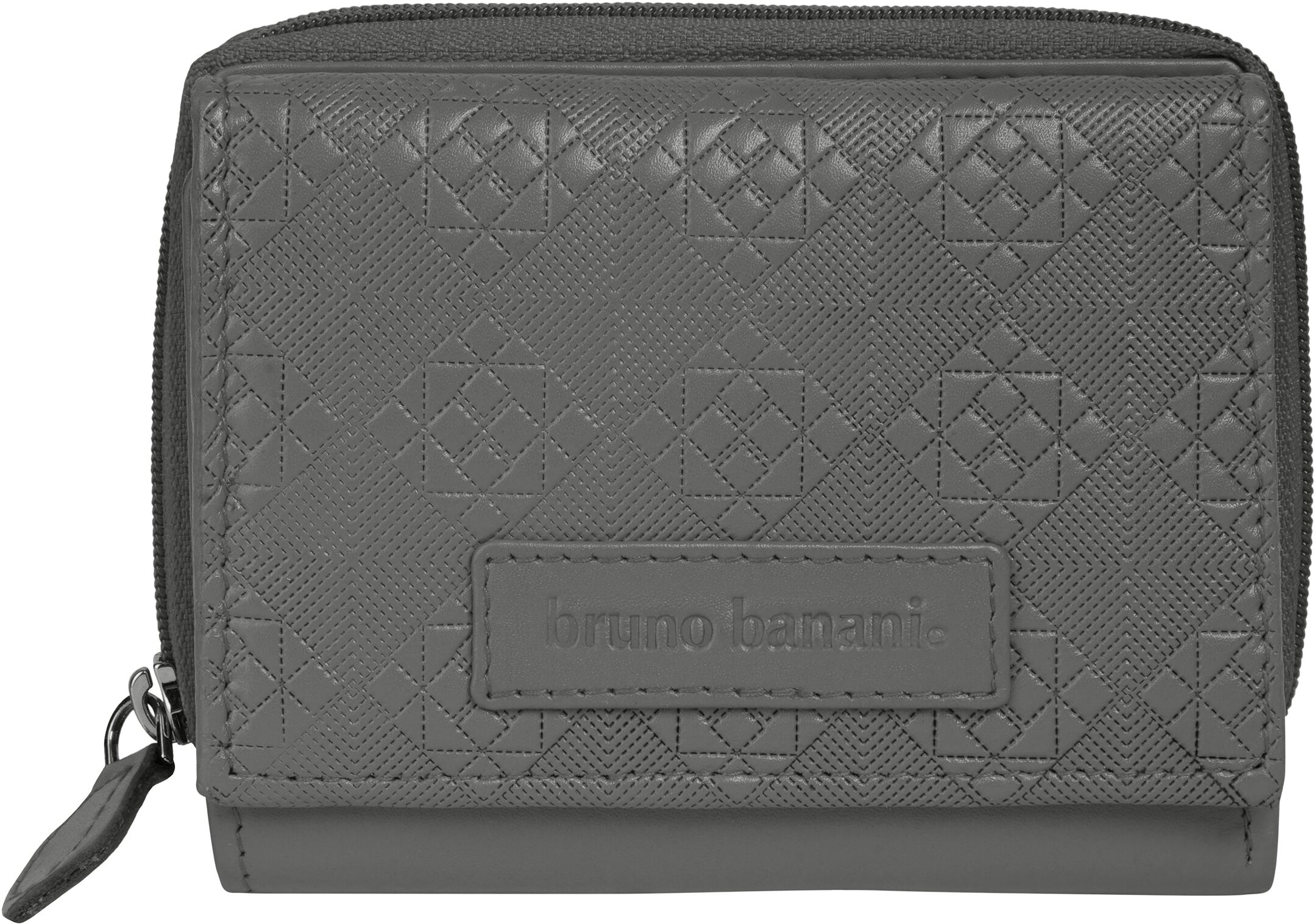 Geldbörse BRUNO BANANI "BRUNO BANANI Damen echt Leder", Damen, grau, Leder, Kleinlederwaren Geldbörse, echt Leder grau Einheitsgröße