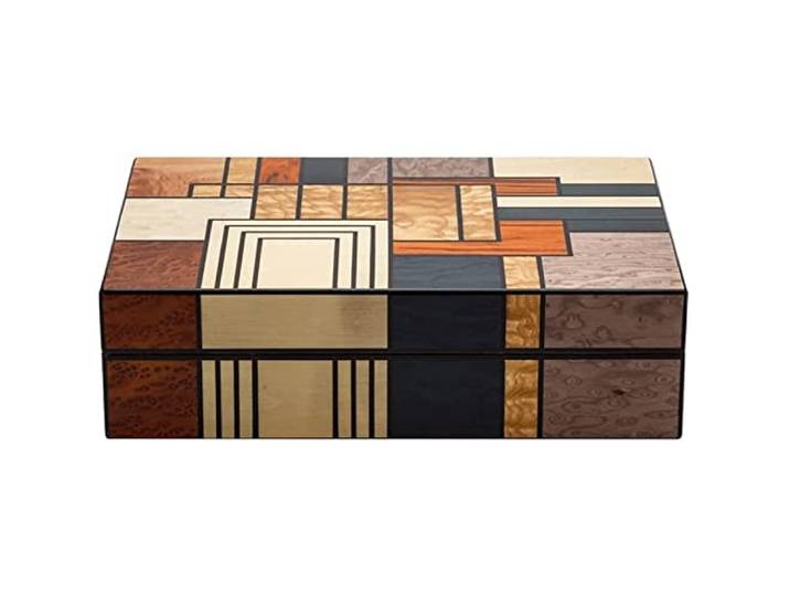 ZUMAHA Zigarren Humidor Klavierlack-Zigarrenkiste, Zigarren-Humidor mit festem Schnallenverschluss, eleganter, exquisiter Humidor mit großem Fassungsvermögen für 25 Zigarren Personalisiert
