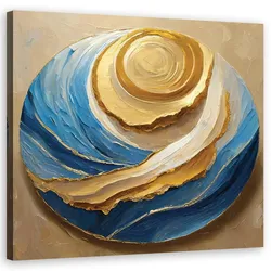 WANDBILD rund abstrakt blau