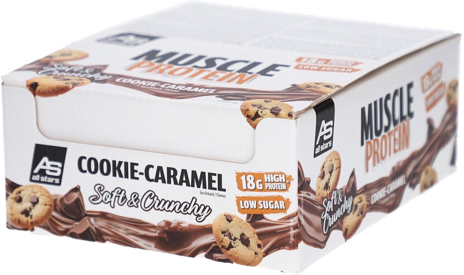 All Stars Muscle Protein BAR Cookie Caramel 12x65g 12x65 g Riegel