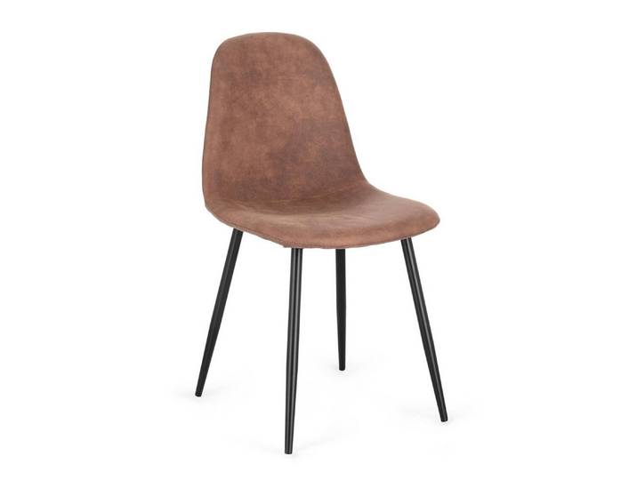 Feeling4Home Stuhl New Irelia 4er- Set aus Kunstleder, Cognac, Weicher und bequemer Stoff