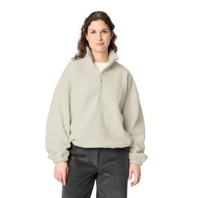Fleecepullover VAUDE "WOMEN'S NAJUN HZ FLEECE", Damen, Gr. 38, ecru, Obermaterial: 100% Polyester, Sweatshirts Fleecepullover, sportlicher Schnitt, für Wandern, mit Bundverstellung am Saum