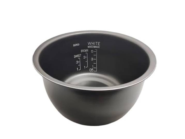 Quixpszto IH-Reiskocher-Innenschale, kompatibel mit ZOJIRUSHI B263 NP-HBH10C HLH10 HBF10 NP-HLH10 NP-HBQ10 Reiskocher-Zubehör, Ersatztopf aus schwarzgoldenem Stahl