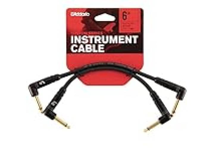 Planet Waves PW-PRA-205 Custom Pack de 2 Câbles Patch à angle droit 15 cm Noir