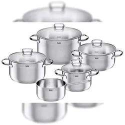 WMF Silit Topfset Toskana 5-tlg., Edelstahl, inkl. Deckel, Induktionsfähig