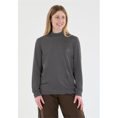 Sweatshirt SLOPE "Riggs", Damen, Gr. XS, grau (dunkelgrau), 90% Polyester, 10% Elasthan, unifarben, normal, hoch geschlossener Ausschnitt, Sweatshirts Sweatshirt, mit atmungsaktiver Eigenschaft